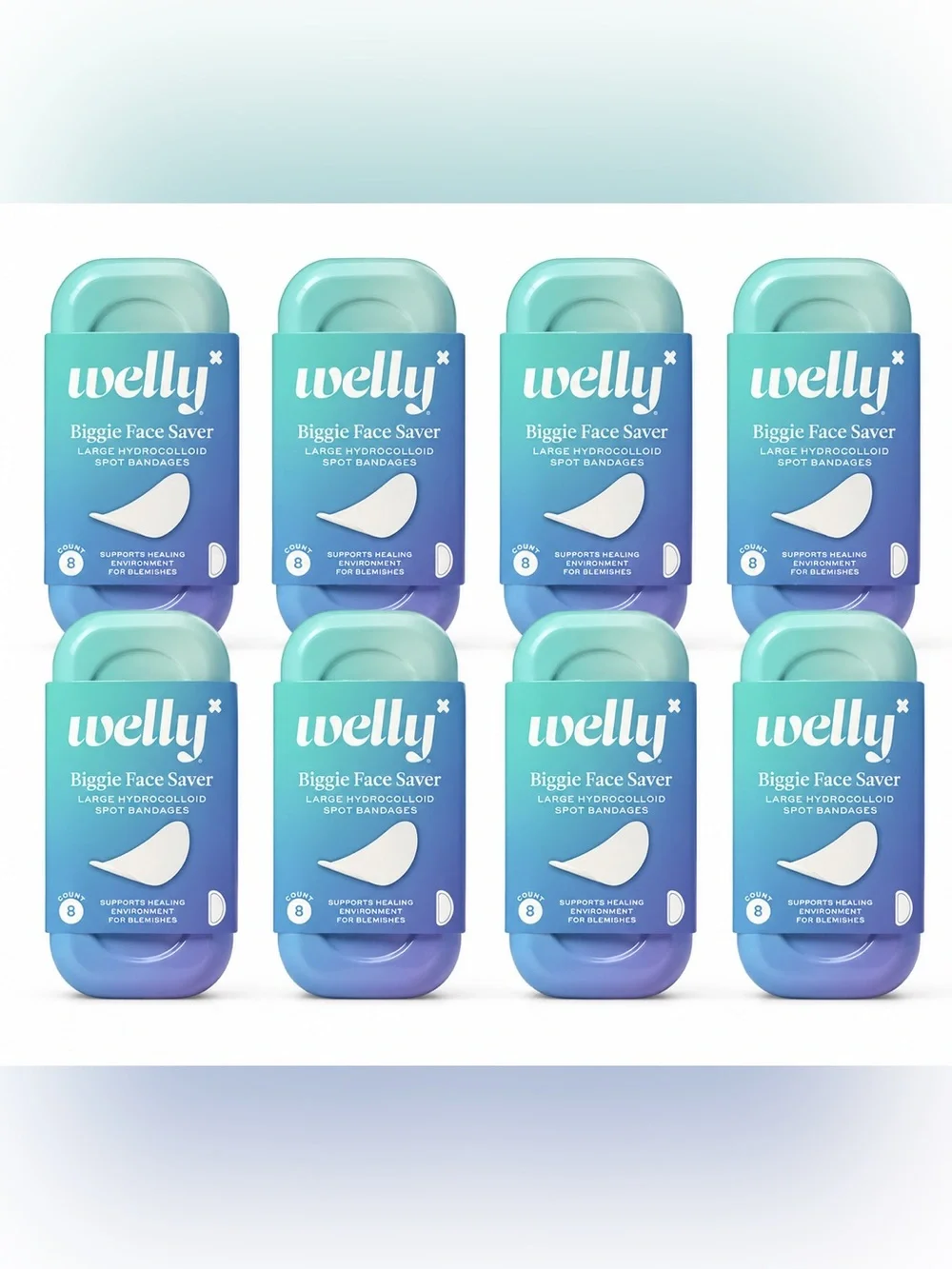 8-Pack WELLY Biggie Face Saver Pimple Patches Hydrocolloid Blemish Bandages 8ct